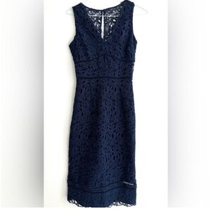 Massimo Dutti Lace Navy Dress, US 2